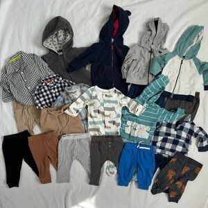 Huge 24 piece Baby Boy's Size 3 6 9 Months Winter Matching Sets Outfits Pants